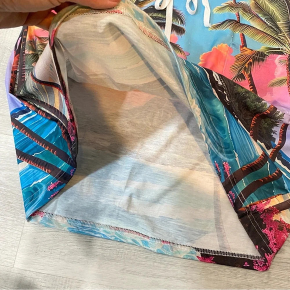 Beach Pullover Summer Dress with Drawstring Tie Up and Adjustable Straps Size M - Picture 3 of 17